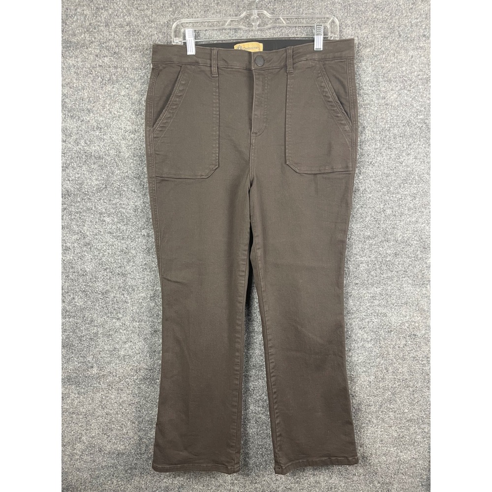 Democracy Ab Solution Pants Womens 12 Brown Excellent Utility Patch Pocket Flare